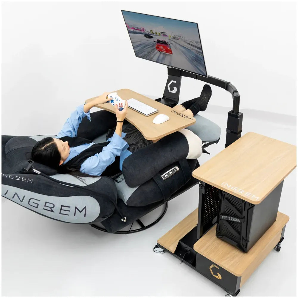 Ingrem Floating Table - Wood Grain White (Right Rudder)