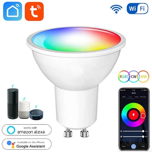 Tuya Smart Wifi Bulb Rgb+Cw Gu10 With Wifi+Bluetooth Dual Mode