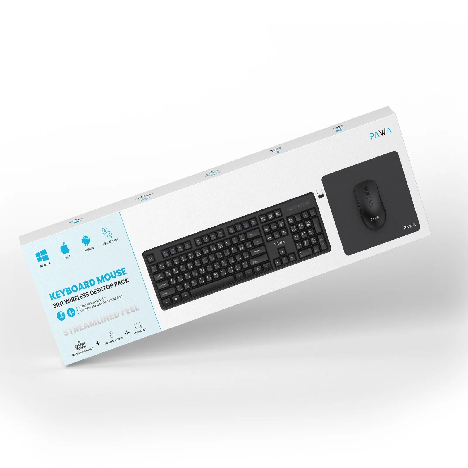Pawa Keyboard Mouse 3IN1 Wireless Desktop Pack.
