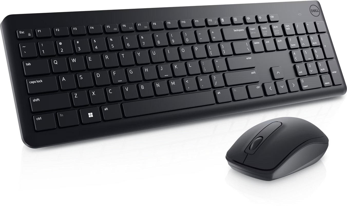 Dell Km3322W Wireless Keyboard And Mouse - 2.40Ghz / Optical / 1000Dpi / Wireless /Black / Arabic/English Keys - مجموعة لوحة مفاتيح وماوس 