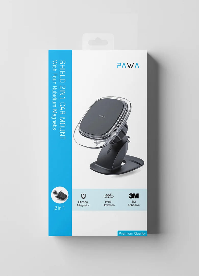 Pawa Magnetic 2IN1 Car Mount with Four Rubidium Magnet