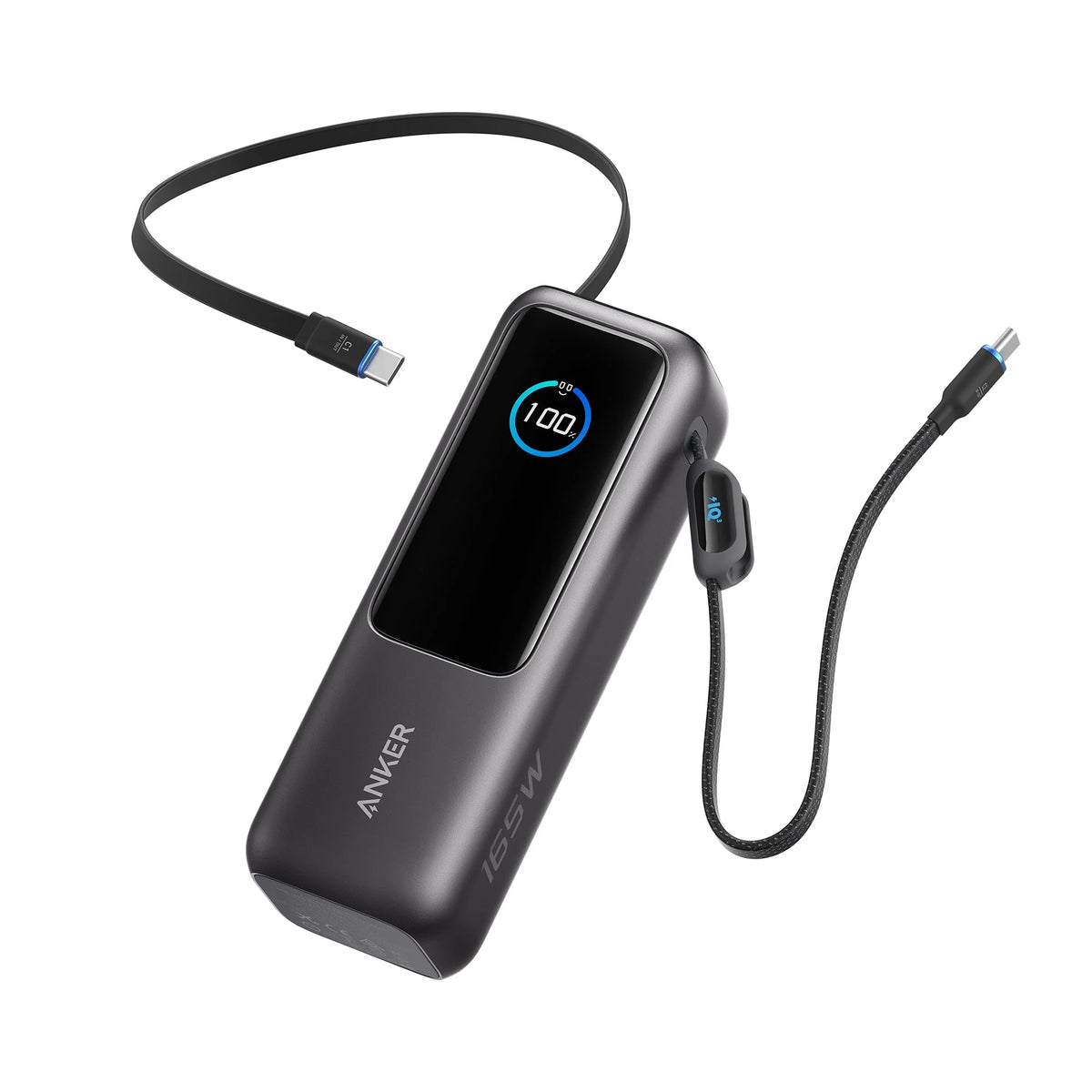 Anker Laptop Power Bank (25K 165W Built-In USB-C And Retractable Cables) Black