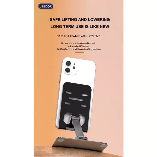 LEEDOR Aluminum alloy folding stand desktop rotatable mobile phone tablet stand