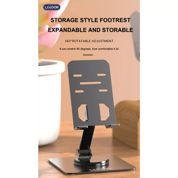 LEEDOR Aluminum alloy folding stand desktop rotatable mobile phone tablet stand
