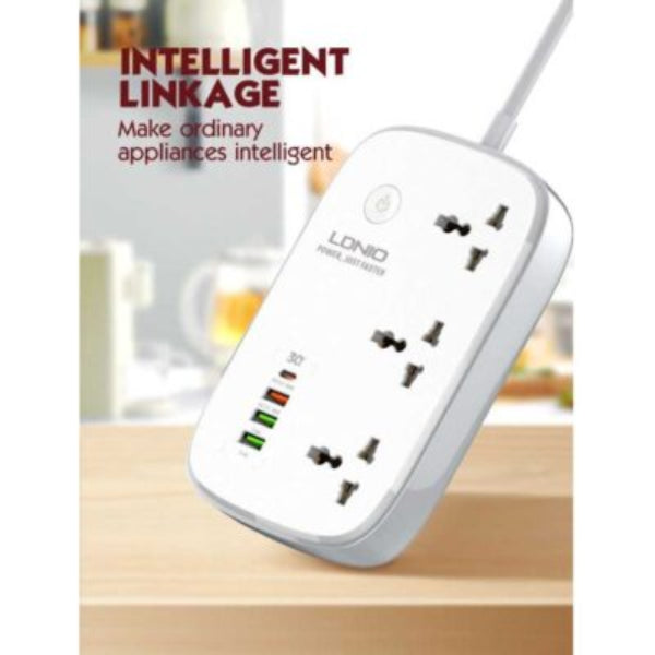 LDNIO WiFi Smart Power Strip 2500W 3 Power Socket 4 USB Ports SCW345