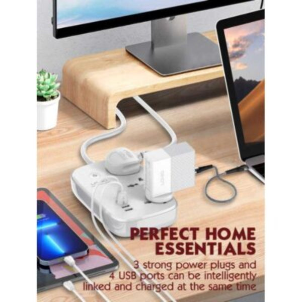 LDNIO WiFi Smart Power Strip 2500W 3 Power Socket 4 USB Ports SCW345