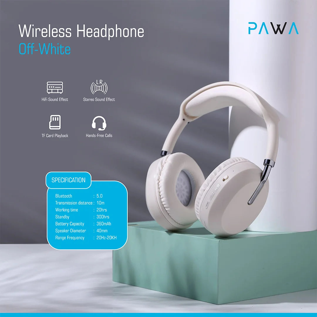 Pawa Thunk Overear Wireless headphone - White