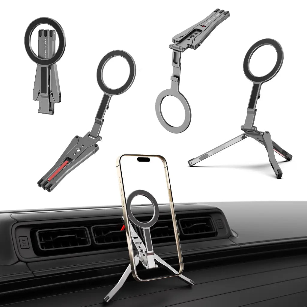 ZLOS PS03 MagFlex Multi-Stand, Foldable MagSafe Tripod Phone Holder-Universal Magnetic Mount