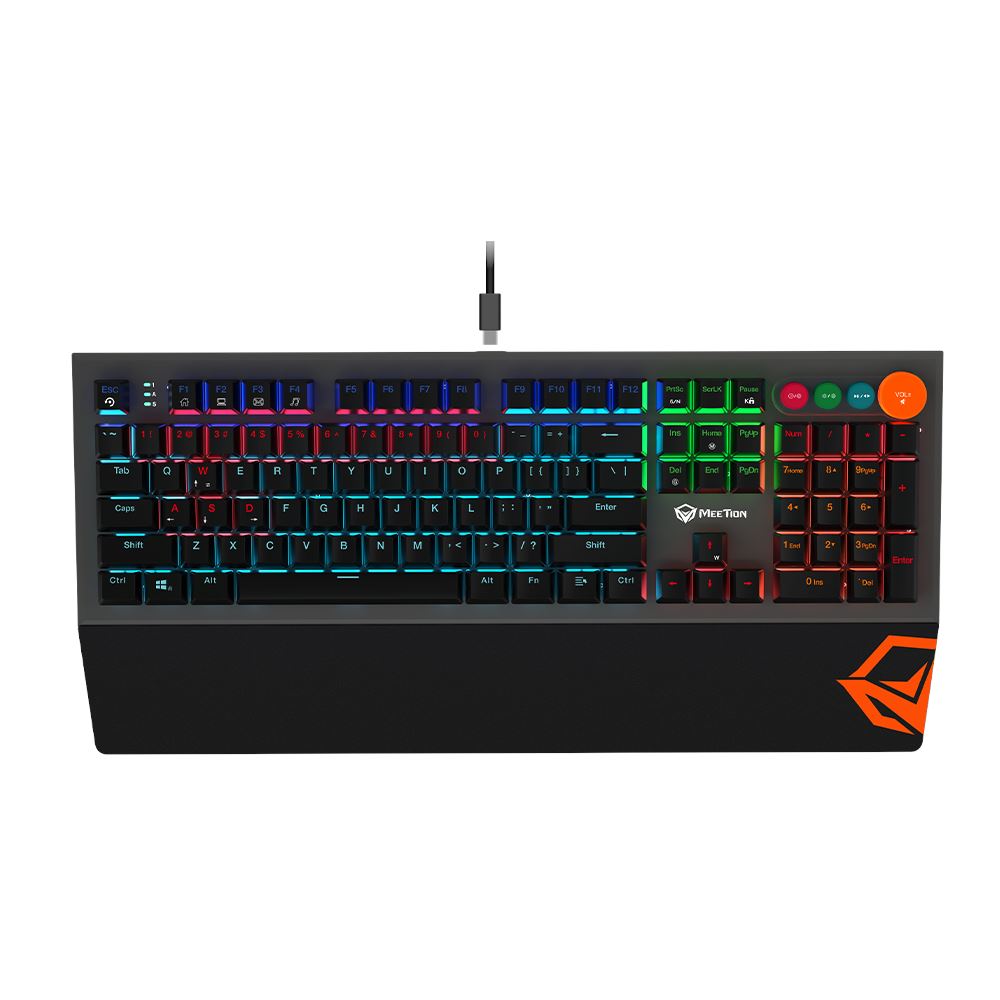 Meetion Detachable Palmrest Mechanical Gaming Keyboard with Type-C Cable MK500 - English & Arabic