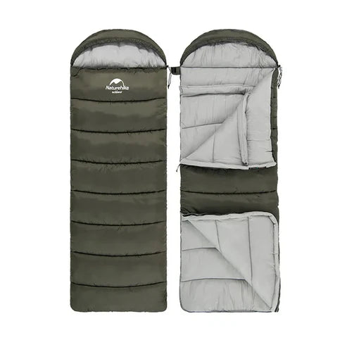 Naturehike U Series Envelope Sleeping Bag With Hood - Army Green U350?190+30)*75
