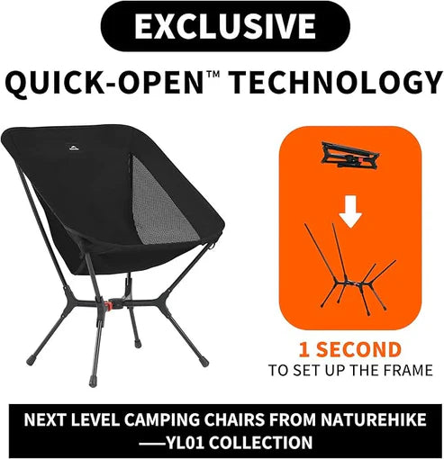 Naturehike Shanhian YL01 Lightweight Chair - Black (M)