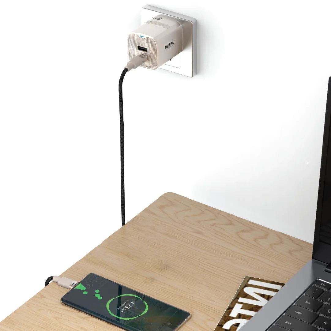 Pawa Retro 25W With PD+QC Port Uk Plug - Titanium