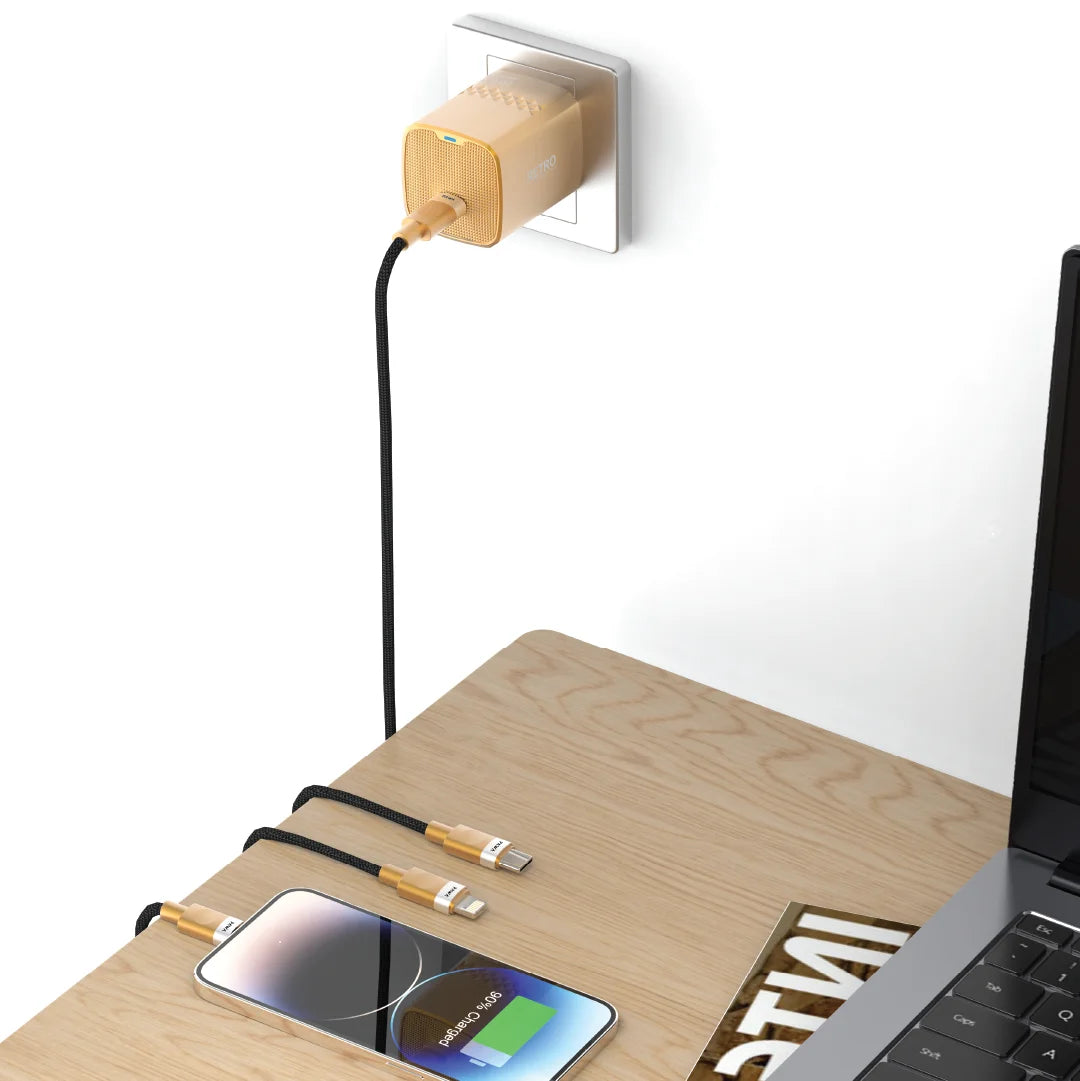 Pawa Retro 35W With Type-C Port Uk Plug - Orange