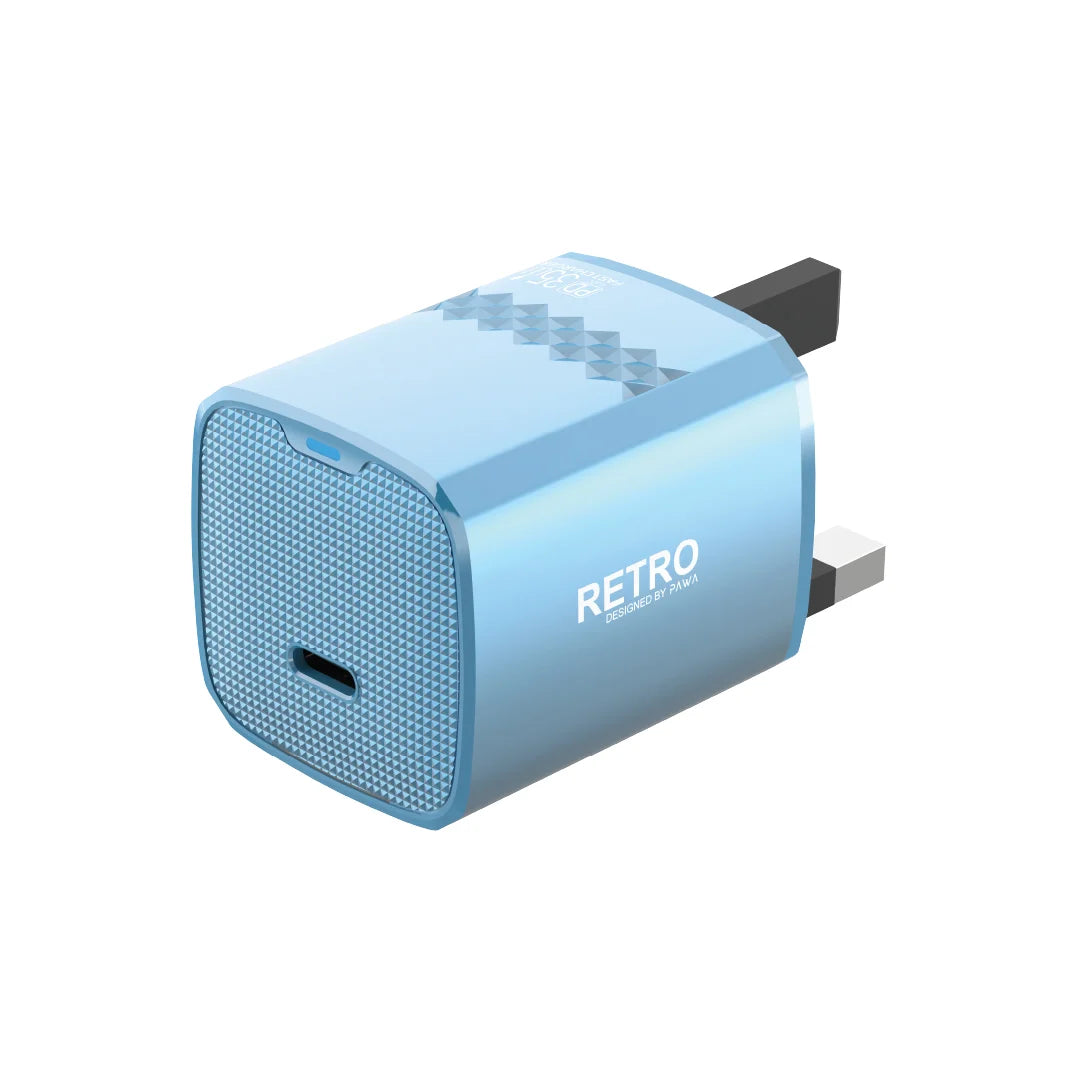 Pawa Retro 35W With Type-C Port Uk Plug - Blue