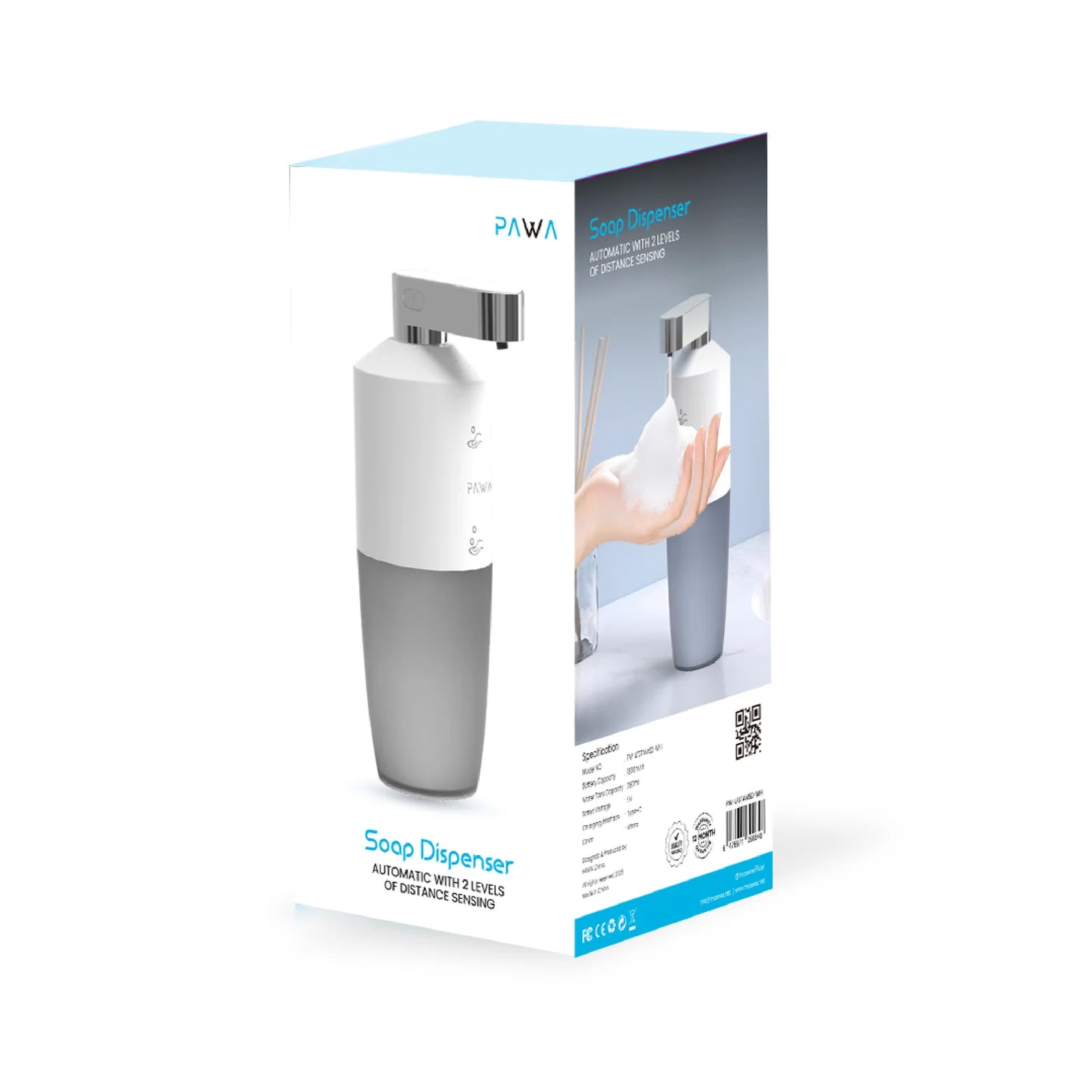 Pawa Soap Dispenser Automatic with 2 Levels of Distance Sensing.
