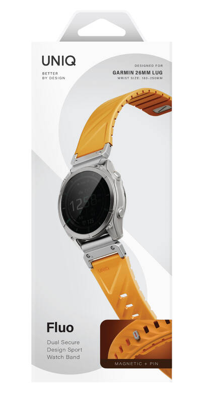 Uniq Fluo Magnetic Smartwatch Strap 22Mm Lug With Removable Connector - Pale Orange (Pale Orange)