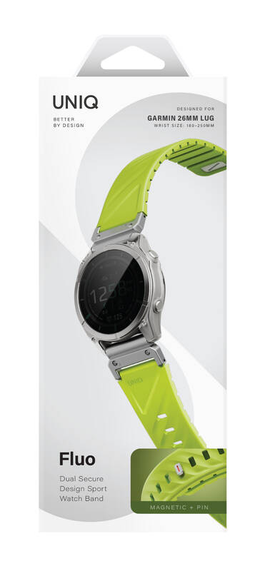 Uniq Fluo Magnetic Smartwatch Strap 22Mm Lug With Removable Connector - Dark Lime (Dark Lime)
