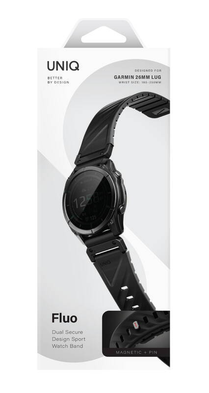 Uniq Fluo Magnetic Smartwatch Strap 22Mm Lug With Removable Connector - Midnight Black (Midnight Black)