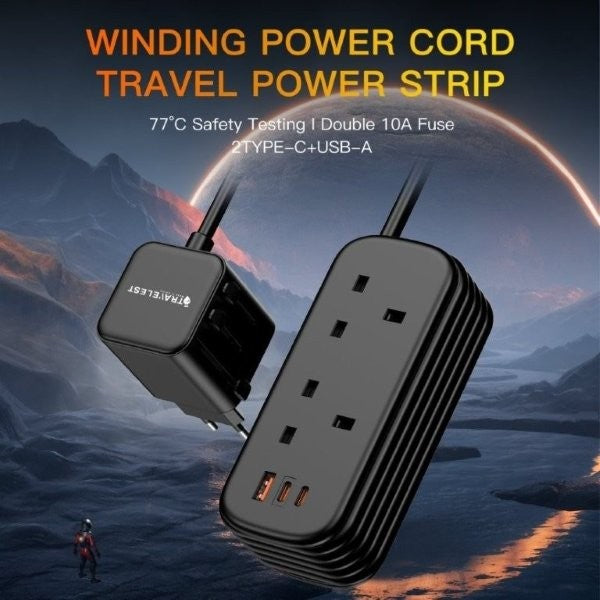 TRAVELEST Quick Charge 30W Travel Power Strip