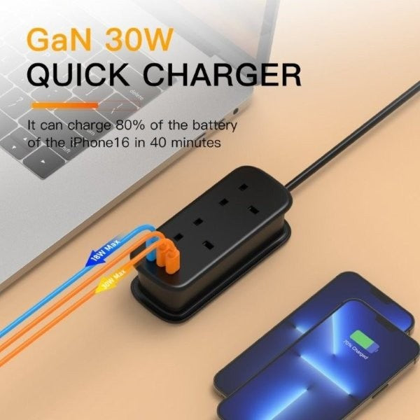 TRAVELEST Quick Charge 30W Travel Power Strip