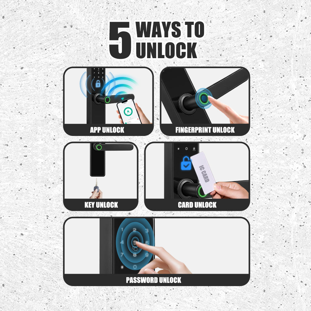 TTLock Smart Wooden Door Lock | 5 Unlock Methods | Kuwait 4585 Compatible