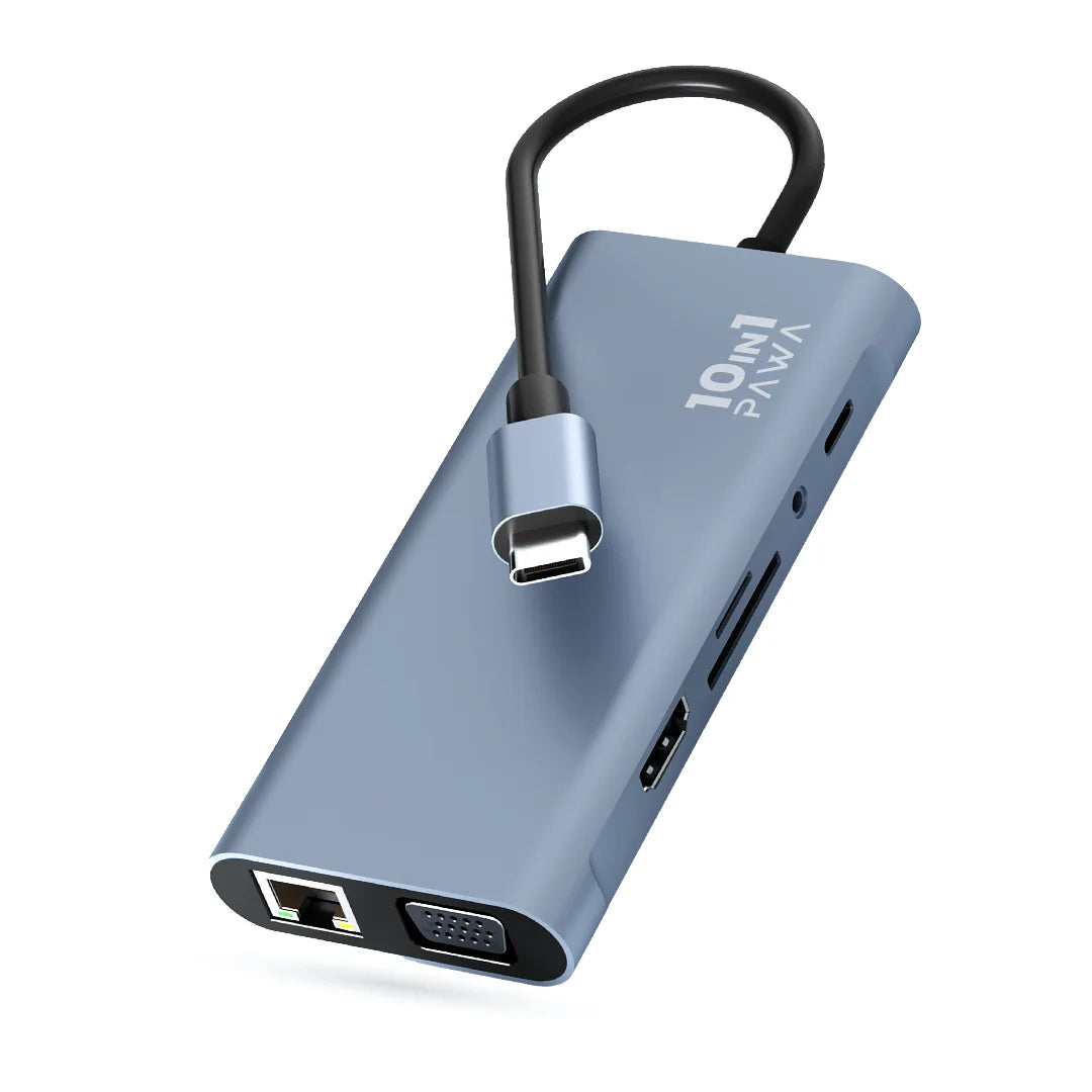 Pawa 10In1 USB-C Hub With 4K HDTV & VGA