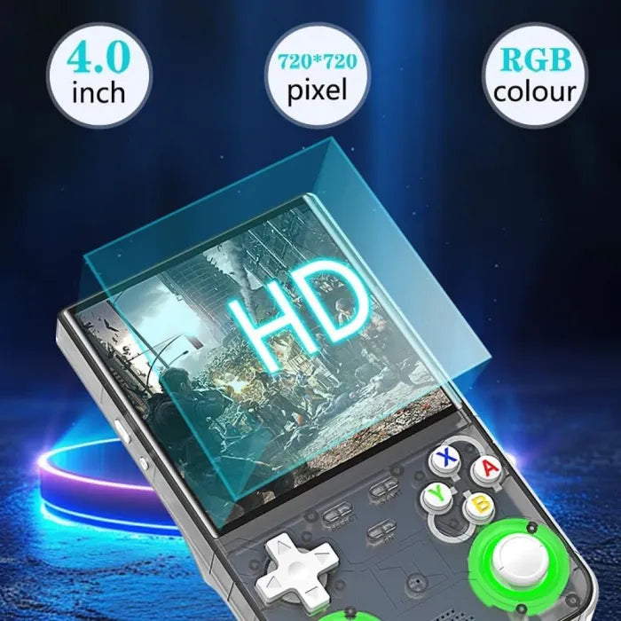 R36 Ultra Retro Handheld Game Console with 64GB - Transparent Black