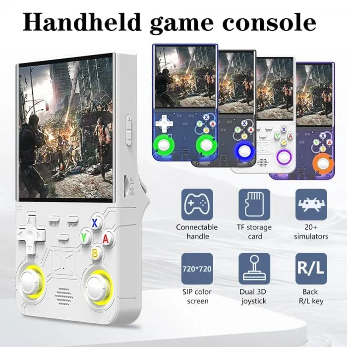 R36 Ultra Retro Handheld Game Console with 64GB - White