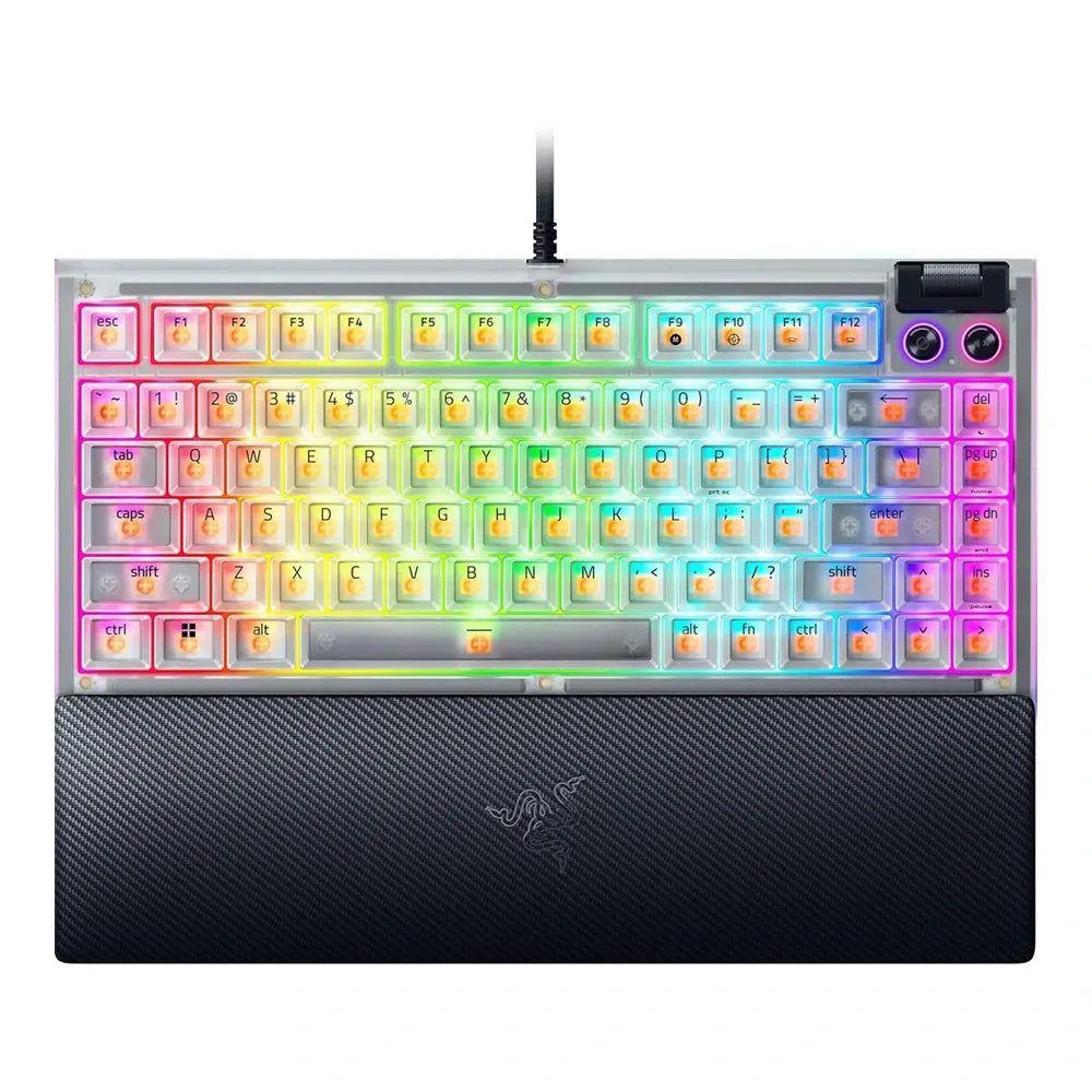 Razer BlackWidow V4 75% Mechanical Gaming Keyboard — Phantom White (US Layout)