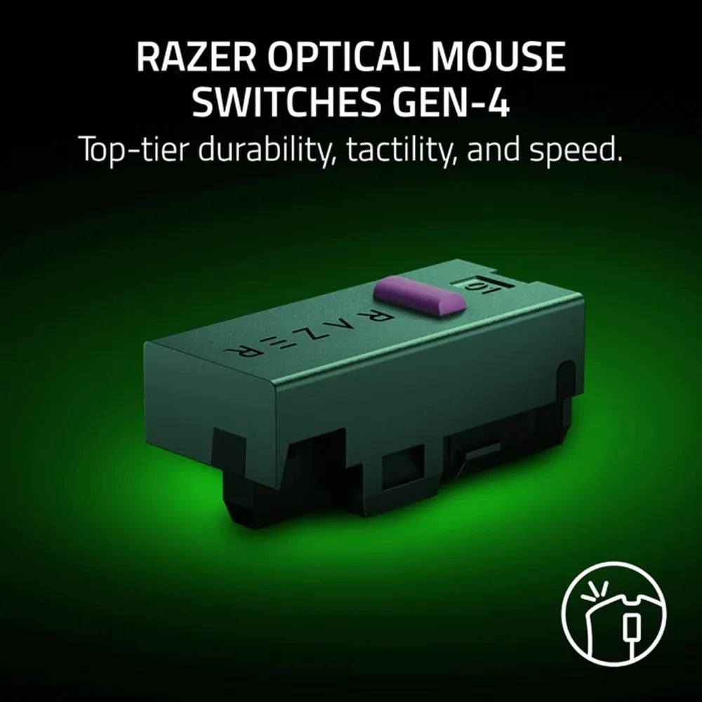 Razer DeathAdder V4 Pro Gaming Mouse – 45,000 DPI, 900 IPS, Gen-4 Optical Switches, 8,000 Hz Polling, 6 Buttons (White)