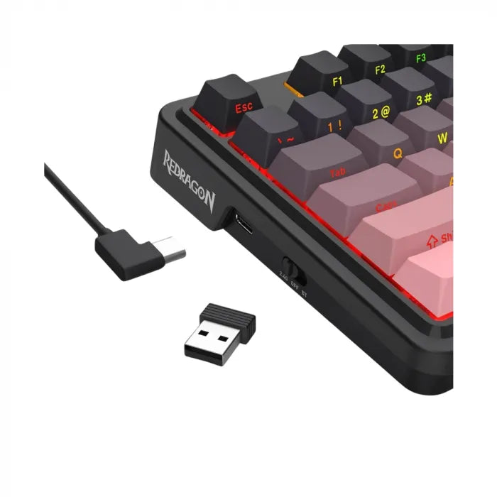 Redragon Antonium Pro K728 3 Modes Connection Backlightning Mechanical Keyboard - Black & Pink