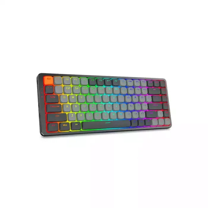 Redragon Azure 75% Low-Profile Rgb Wireless Mechanical Keyboard - Grey (Dust-Proof Red Switch) (English)