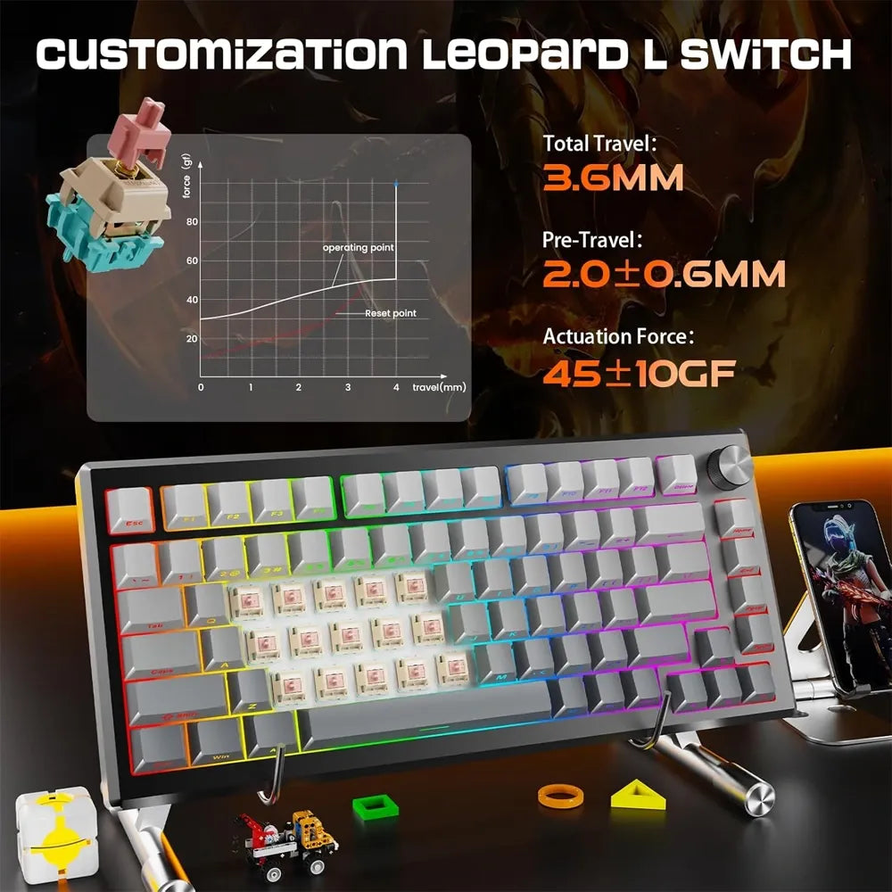Redragon K732Sp-Rgb-Pro 3 Modes Connection Aluminum Alloy Body Mechanical Keyboard