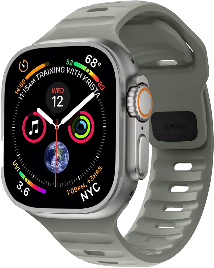 Pawa Lagos Premium Soft Silicon Strap 45/49MM - Coastal Green