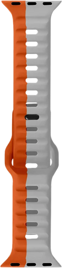 Pawa Lagos Limited Edition Premium Soft Silicon Strap 45/49MM - Grey/Orange