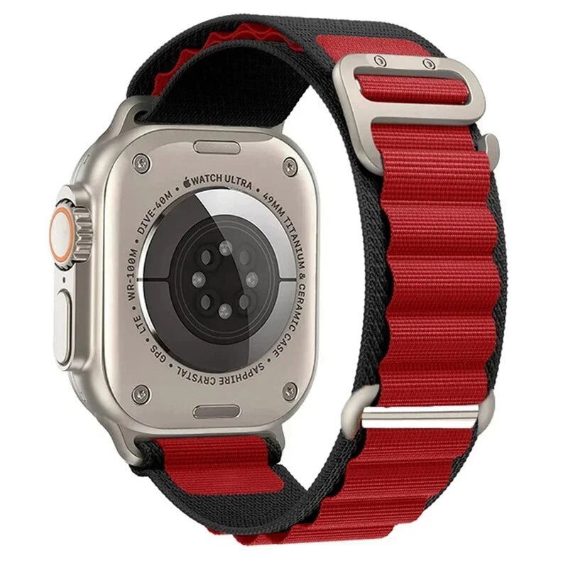 Pawa California Alpine Loop Watch Strap Ultra/Series 8 49/45/44/42MM - Red/Black