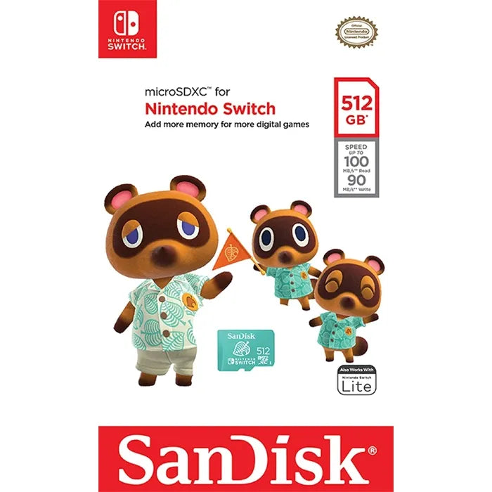 Sandisk 512Gb Microsdxc For Nintendo Switch & More Digital Games