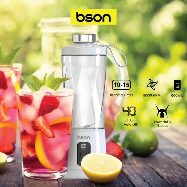 Bson Portable Blender 600ml, 70W Rechargeable