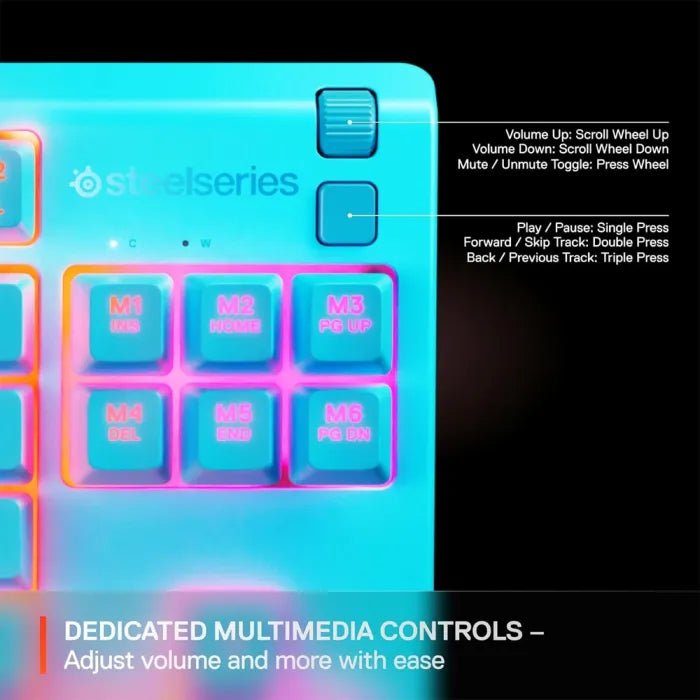 Steelseries Apex 3 Tkl Rgb Gaming Keyboard - Aqua (Us Layout)