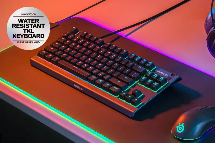 Steelseries Apex 3 Tkl Water Resistant Quiet Tenkeyless Keyboard With Rgb Lighting - Arabic Layout