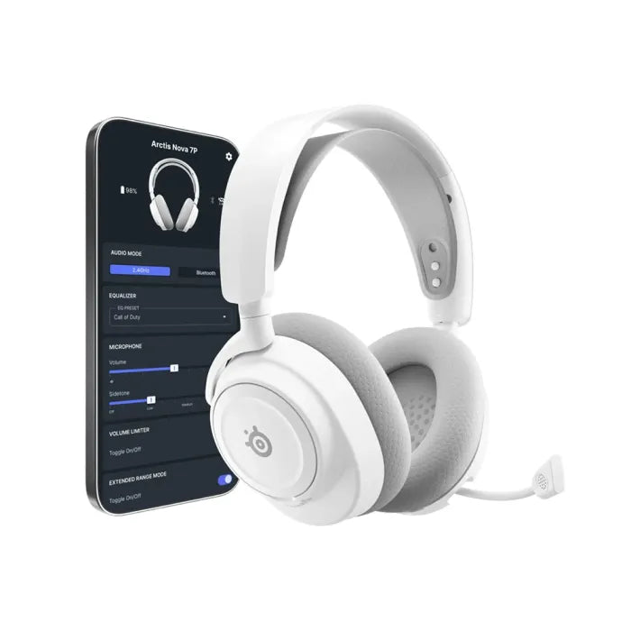 Steelseries Arctis Nova 7P Wireless Gen 2 Gaming Headset With Mobile App Control - White