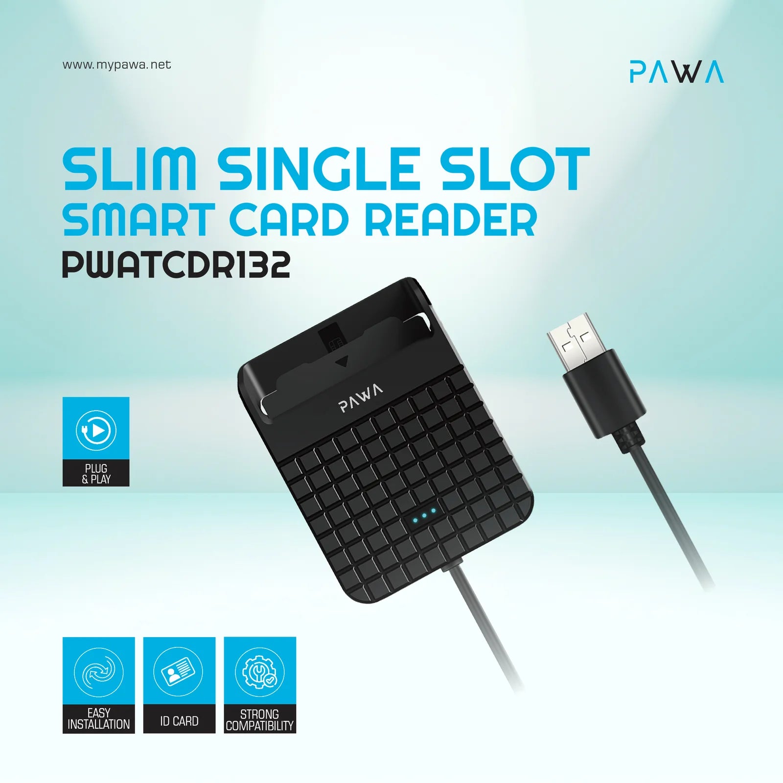 Pawa  Slim Single Slot Smart Card Reader