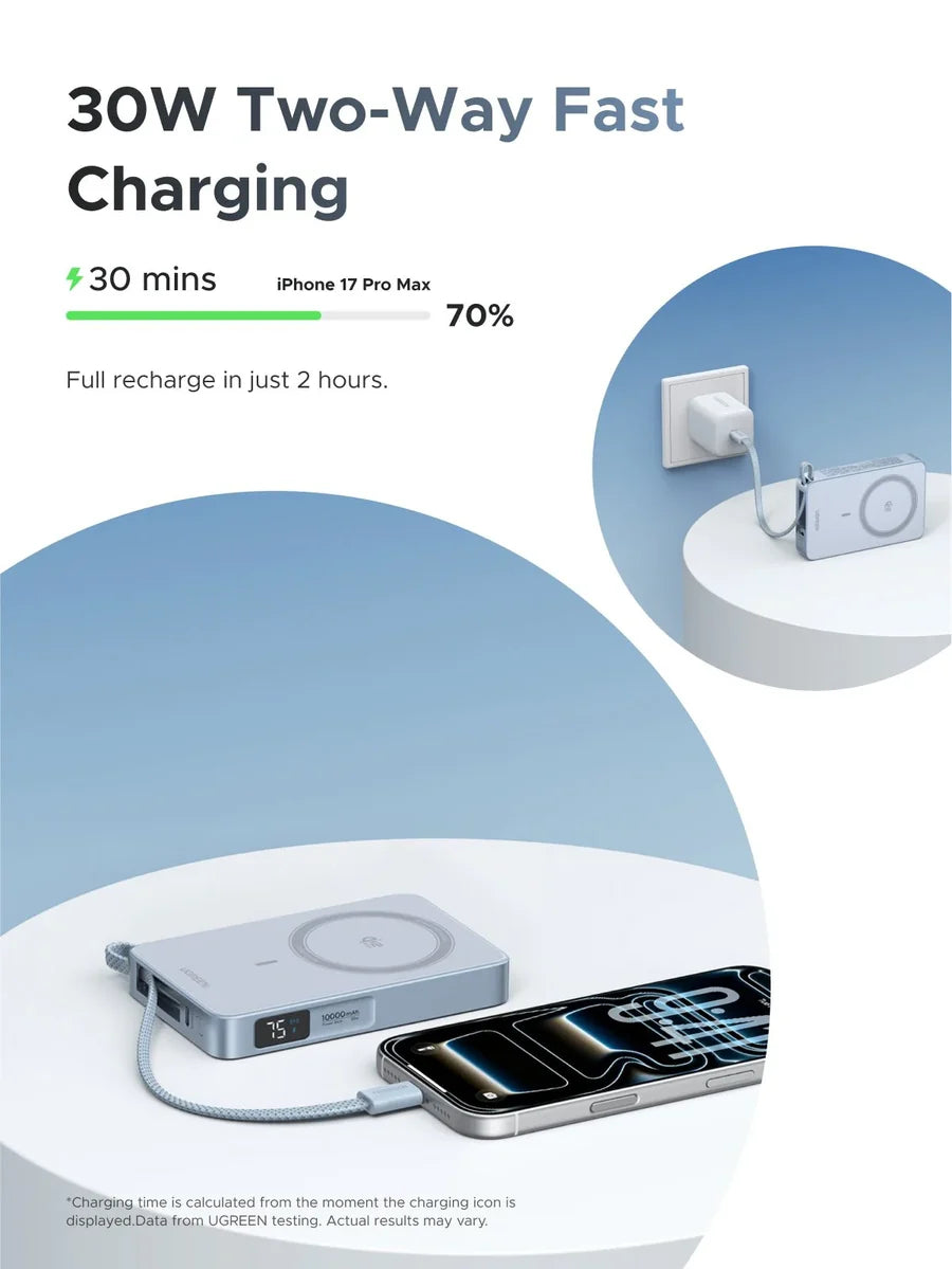 UGREEN MagFlow Magnetic Power Bank 10000mAh 25W QI2