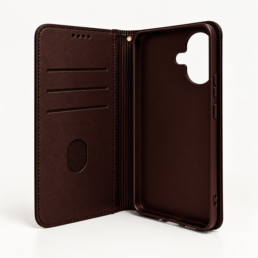 iEngage Vivo V60 Lite Book Case(Dark Brown)