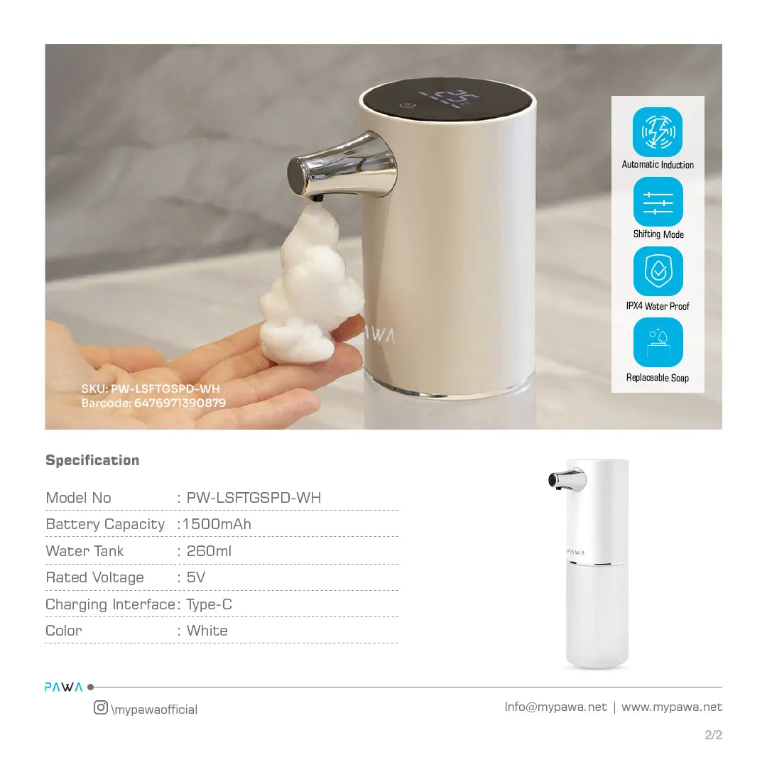 Pawa Mousse Cleaning Soap Dispenser.