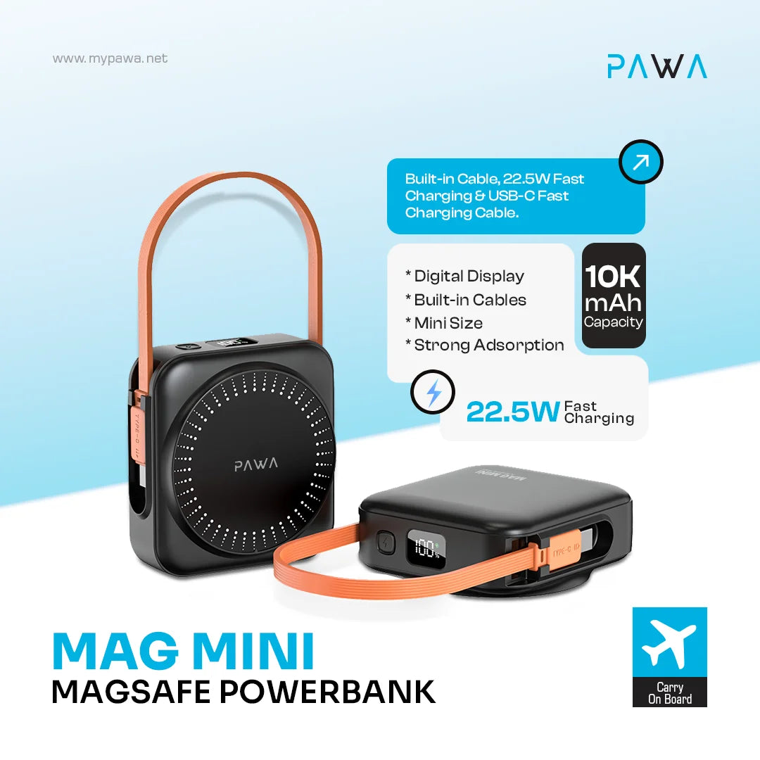 Pawa Mag mini Magsafe Powerbank with 10000mah capacity