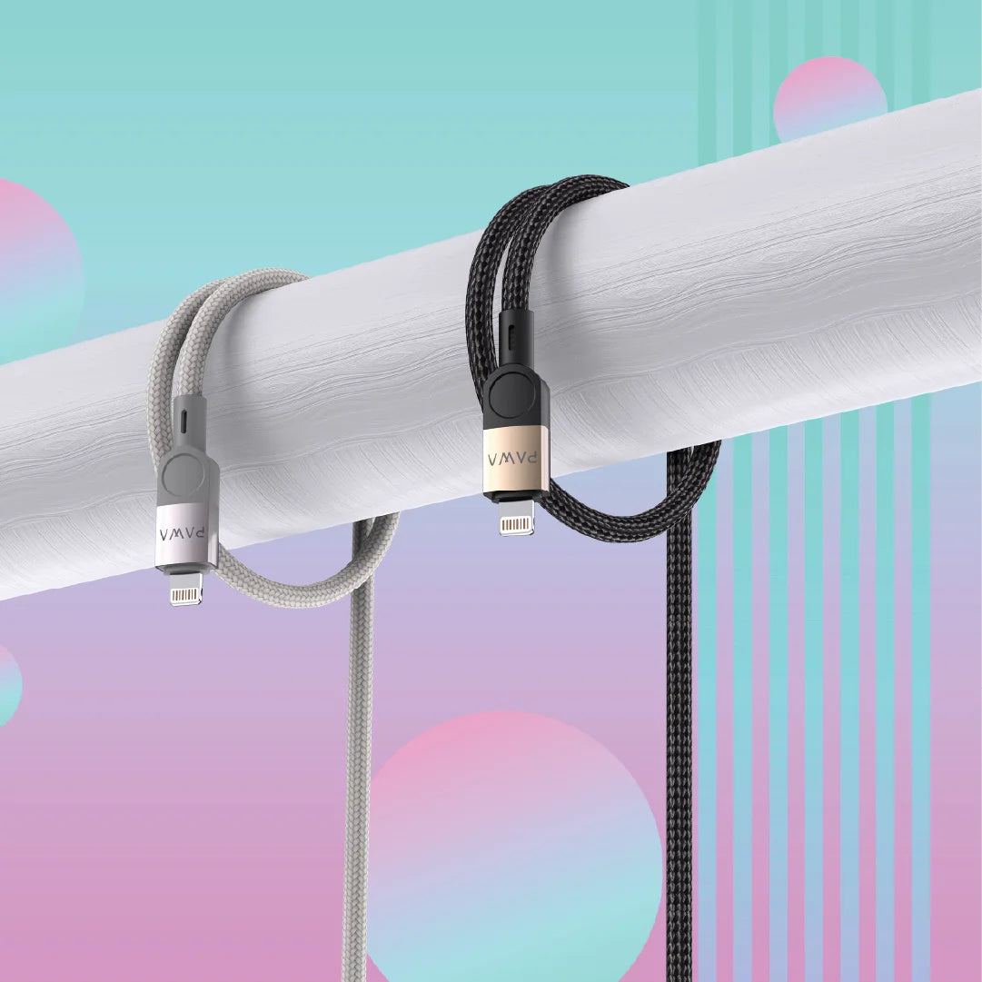 Pawa Levin  USB-A To Lightning Braided Cable 1.2M - Desert Black