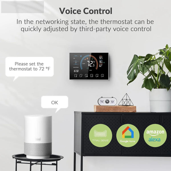 Smart Wifi Thermostat For Home With 4.8 Inch Touch Screen