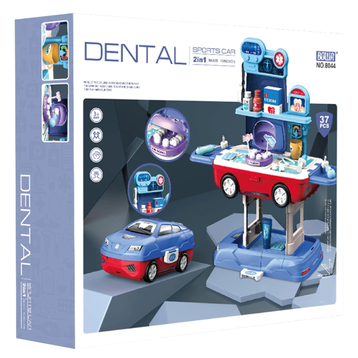 2 in 1 Dental Sports Car Multi Function Playset - 37 Pieces C2XX