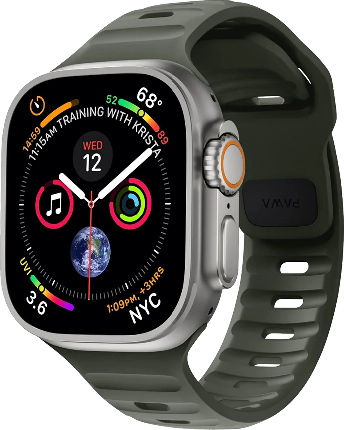 Pawa Lagos Premium Soft Silicon Strap 45/49MM - Ash Green